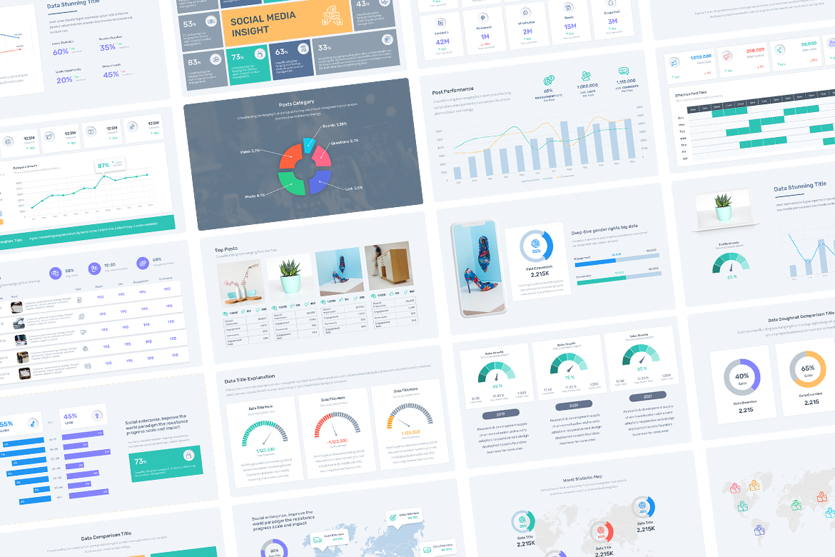 SocioReport - Social Media, Website Dashboard Presentation Report Screen 3