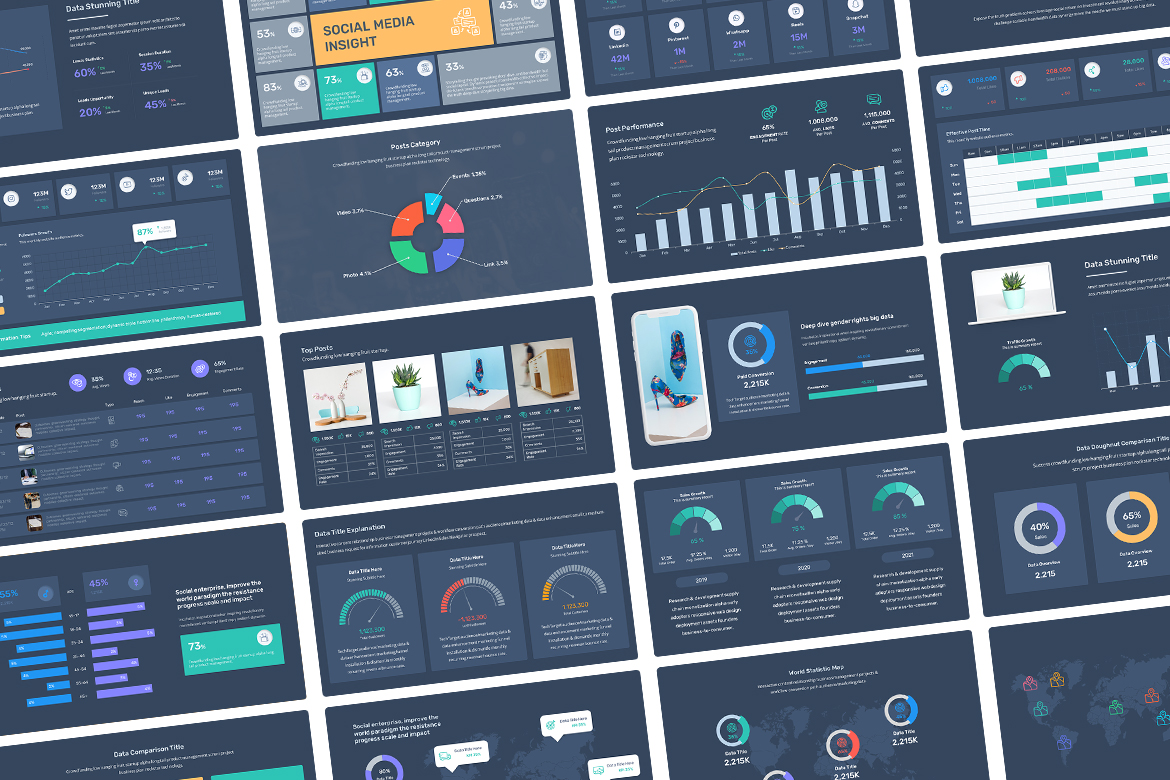 SocioReport - Social Media, Website Dashboard Presentation Report Screen 5
