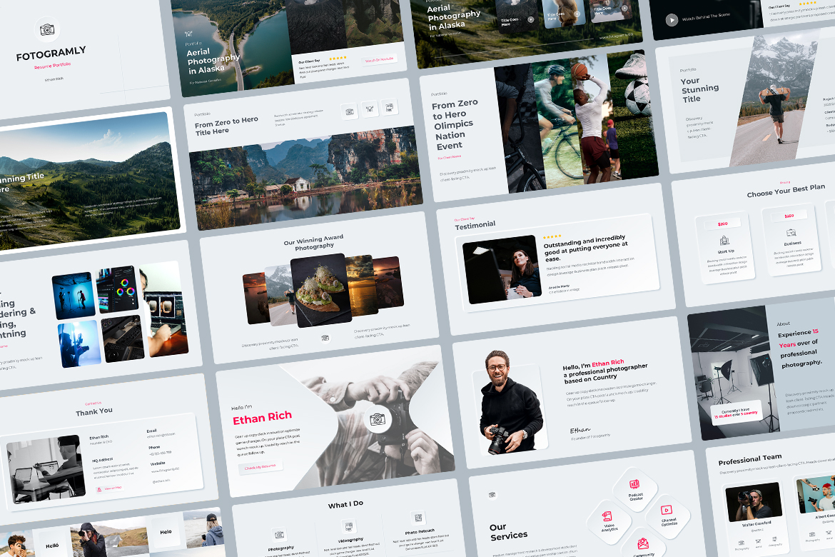 FotoGramly - Photography Portfolio Personal & Studio Presentation Screen 2