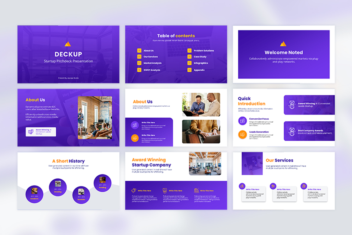 DeckUp - Startup Pitch Deck Presentation Screen 2