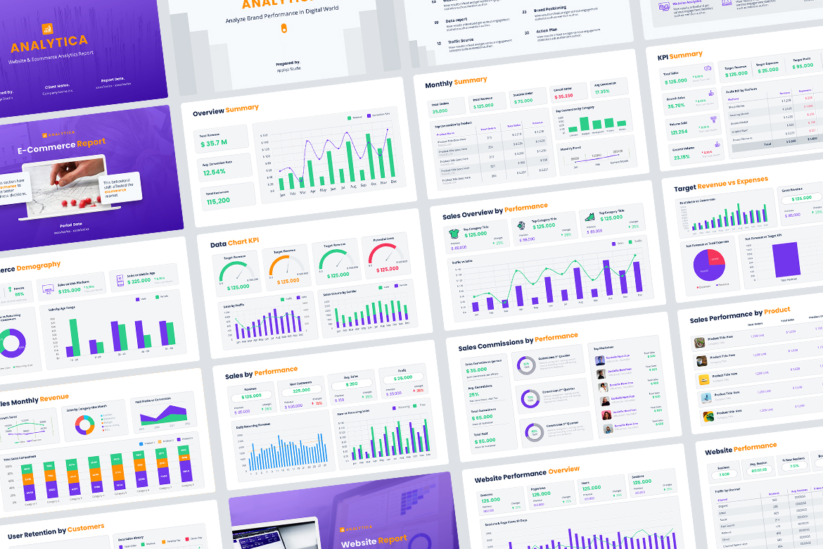 Analytica - Website & Ecommerce Report Analytics Presentation Screen 2