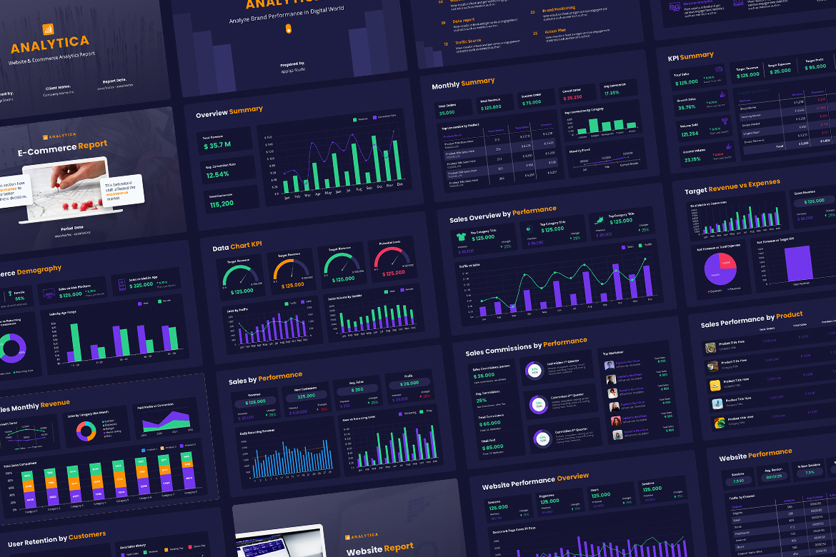 Analytica - Website & Ecommerce Report Analytics Presentation Screen 4