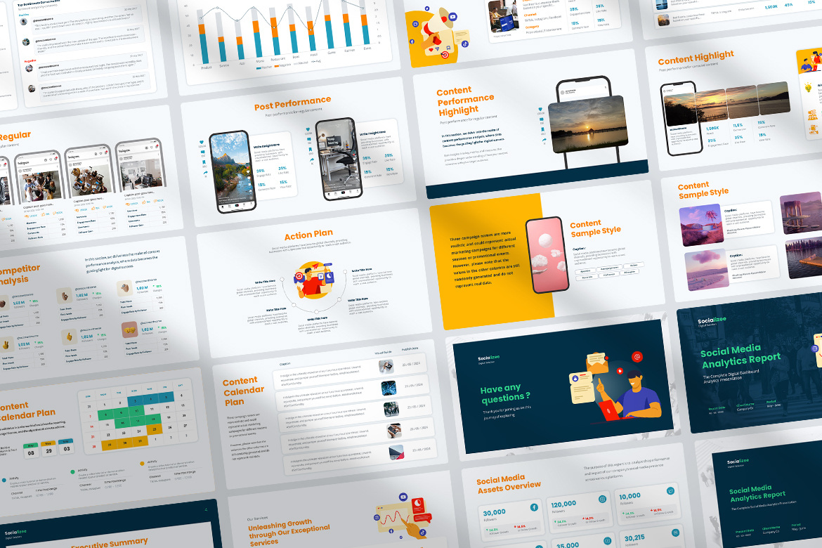Socializee - Social Media Analytics Report Presentation Screen 3