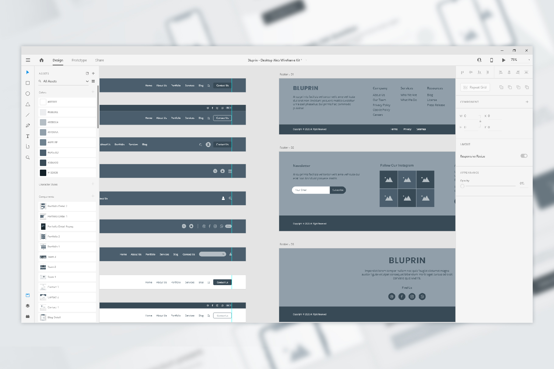 Bluprin - Desktop Web Wireframe Kit Screen 3