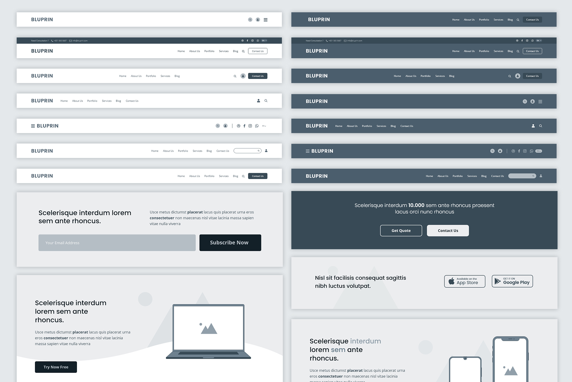 Bluprin - Desktop Web Wireframe Kit Screen 4