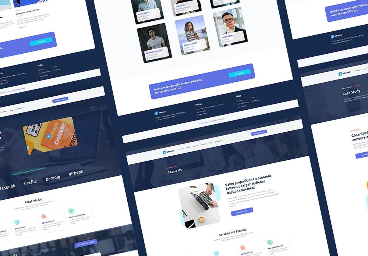 UI Kit Web Design Agency Adobe XD Template Screen 2