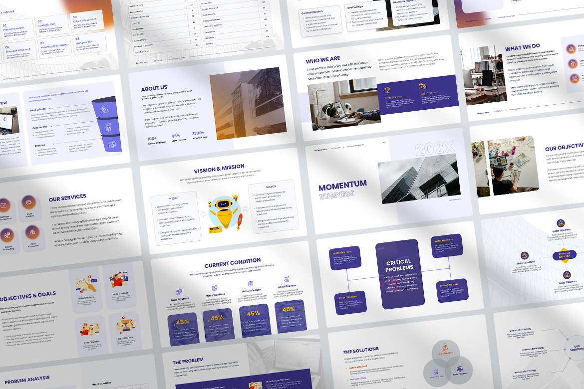 Momentum - Marketing & Business Plan Presentation Template Screen 3