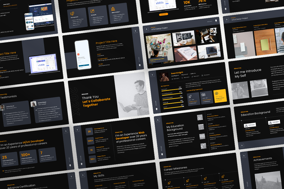Resumee - CV Portfolio Resume Powerpoint Template Screen 4