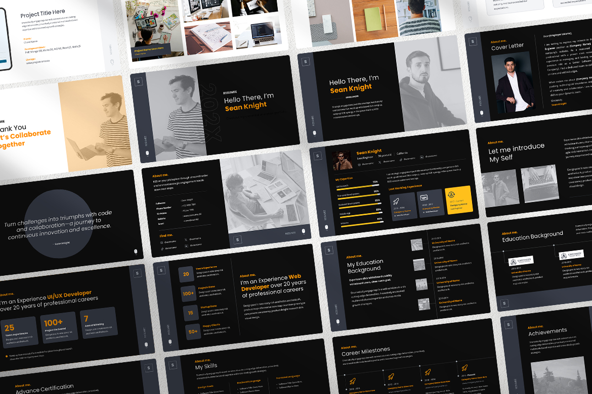 Resumee - CV Portfolio Resume Powerpoint Template Screen 2