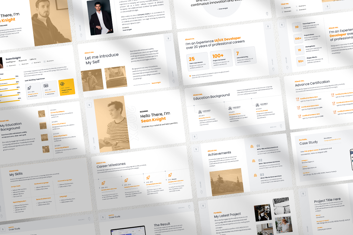Resumee - CV Portfolio Resume Powerpoint Template Screen 3