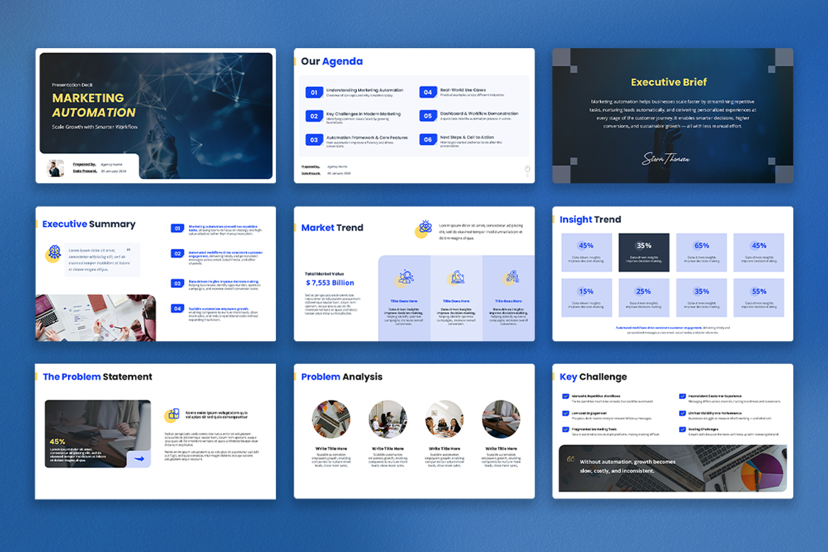 Marketing Automation Presentation Template Screen 3