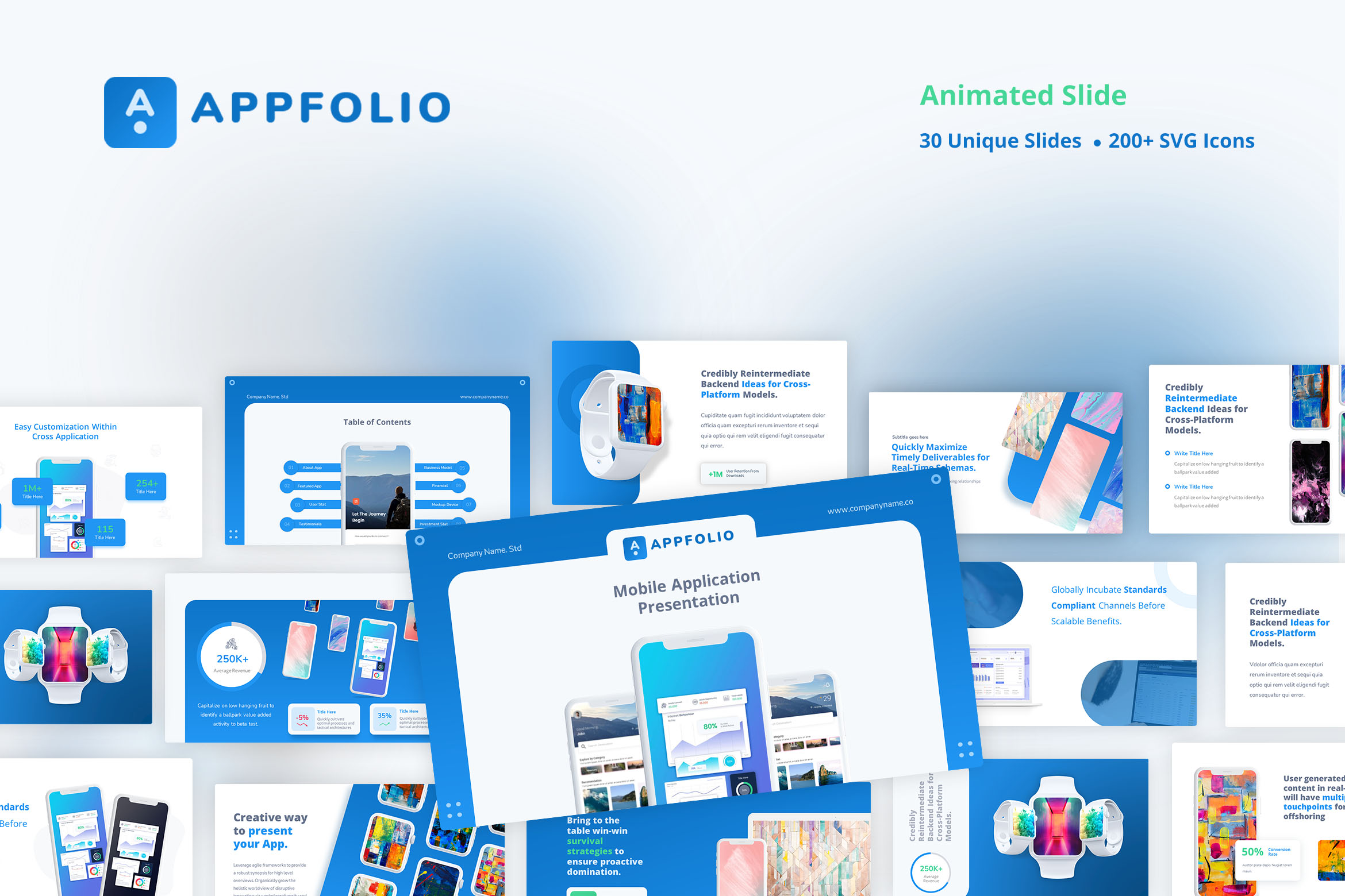 AppFolio – Mobile App Portfolio Presentation Mockup